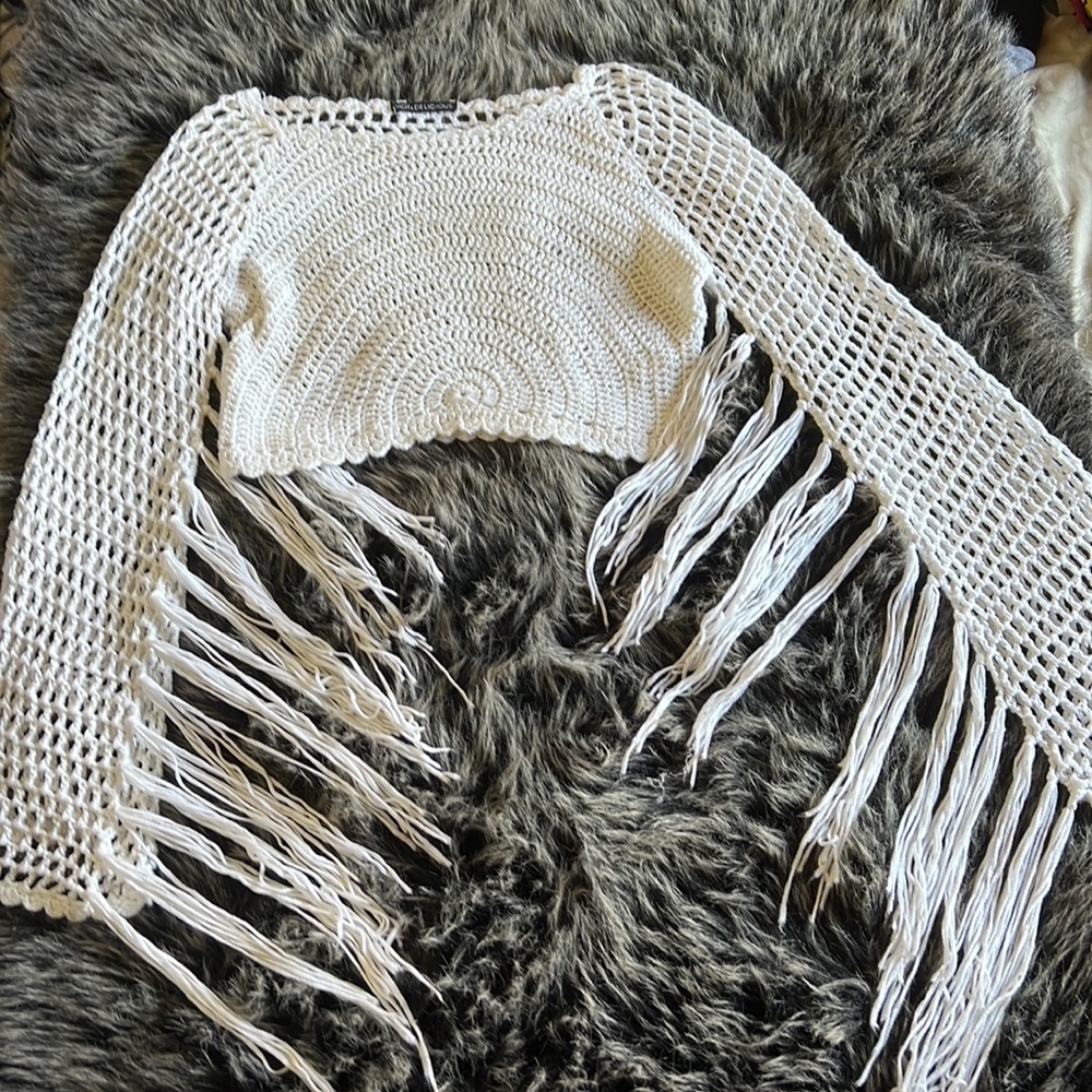 Fringe crochet long sleeve 🤍